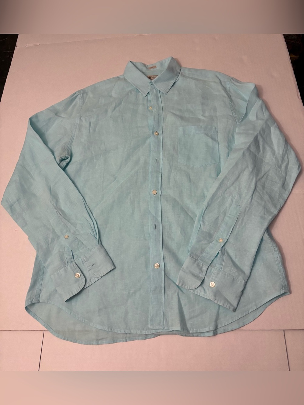 J Crew Mens Slim Fit Linen Button Up Shirt Long Sleeve Size L
